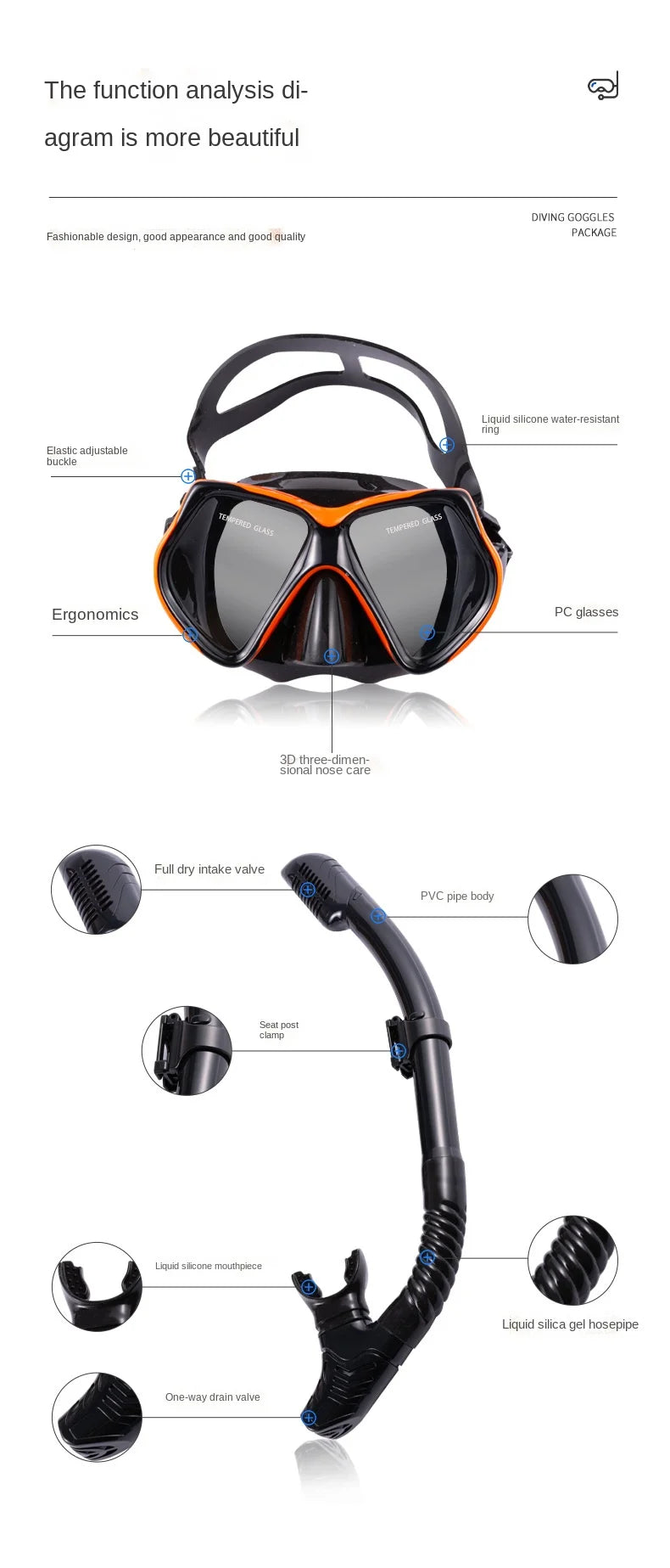 🥽 Máscara de buceo profesional con soporte para cámara – DiveFisherBase®